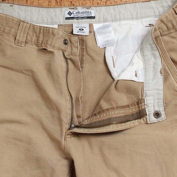 Columbia Khaki Pants Mens 38 Tan Distressed - Picture 5 of 13